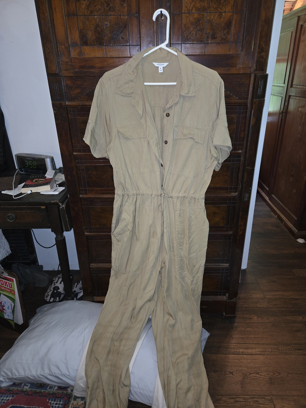 Casual Utility Jumpsuit - Beige